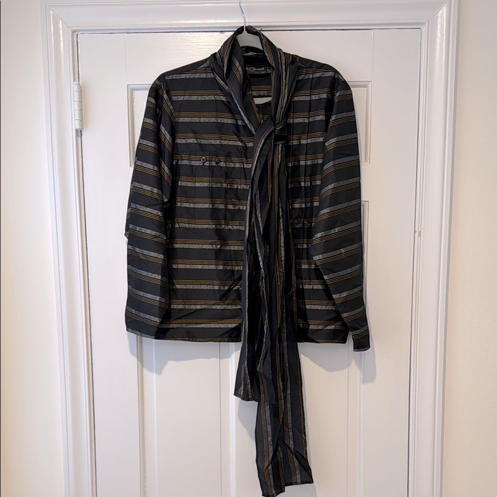 Vintage Striped Women's blouse designed by Lutz Teutloff made in w-Germany